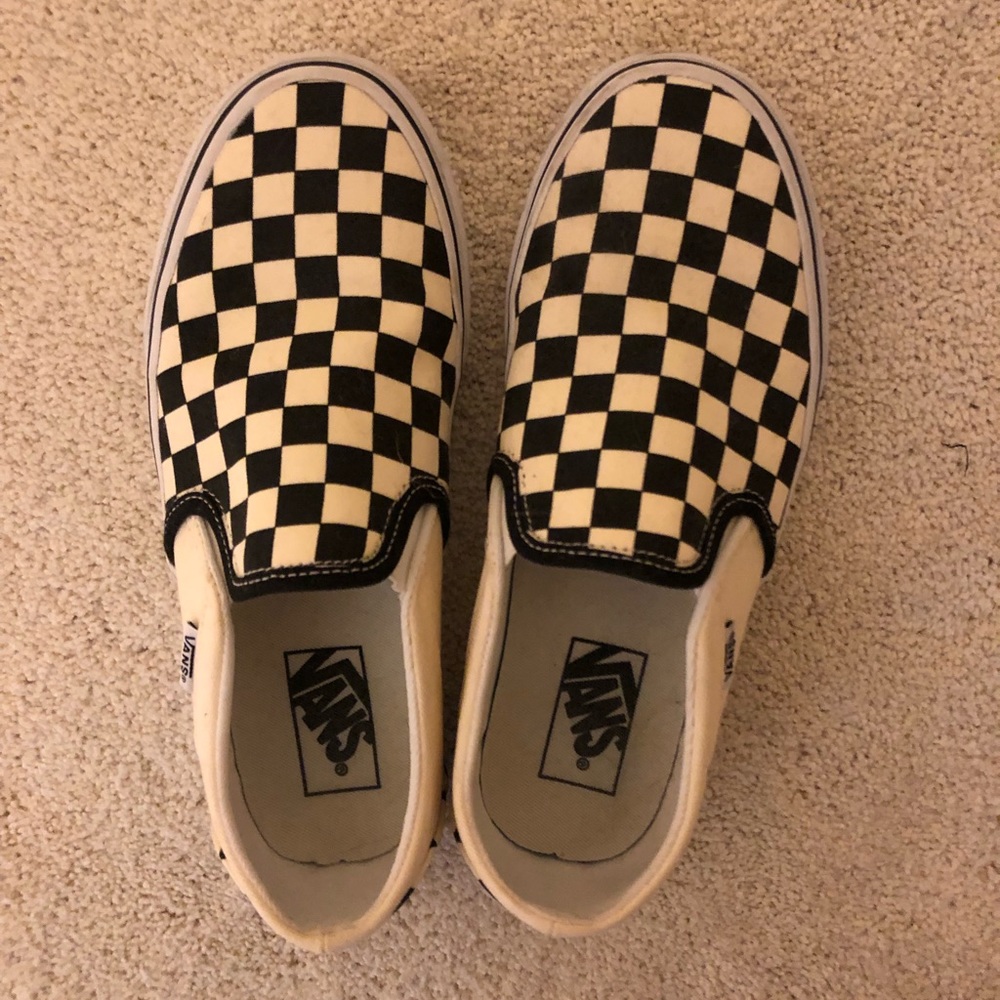 Black and White Checkered Vans Slip-Ons